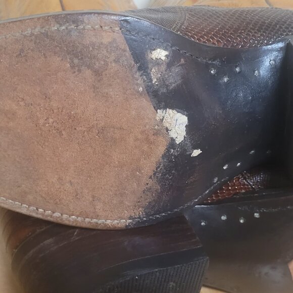 Brown and Tan Western Cowboy Boots - Picture 2 of 10